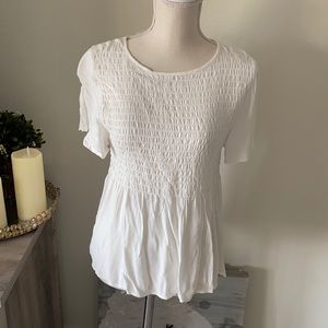 White smocked shirt